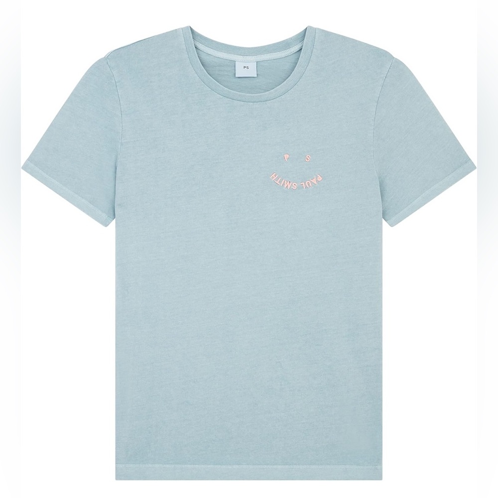 Paul Smith Women's Short Sleeve Happy T-Shirt Blue Pink